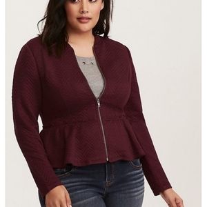 Torrid size 5 quilted peplum jacket